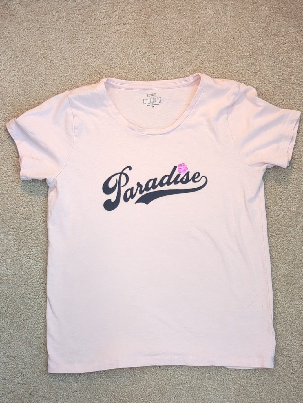 J. Crew Pink "Paradise" Short Sleeve Tee
